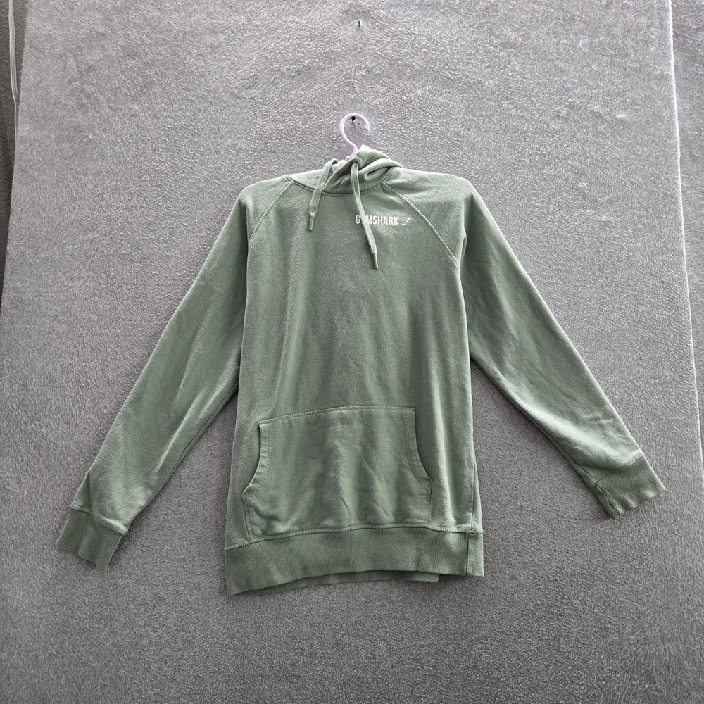 Gymshark Men Hoodie S‎ Green Activewear Drawstring Logo Long Sleeve